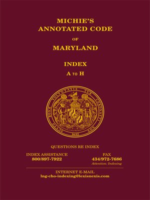 cover image of Michie's Annotated Code of Maryland